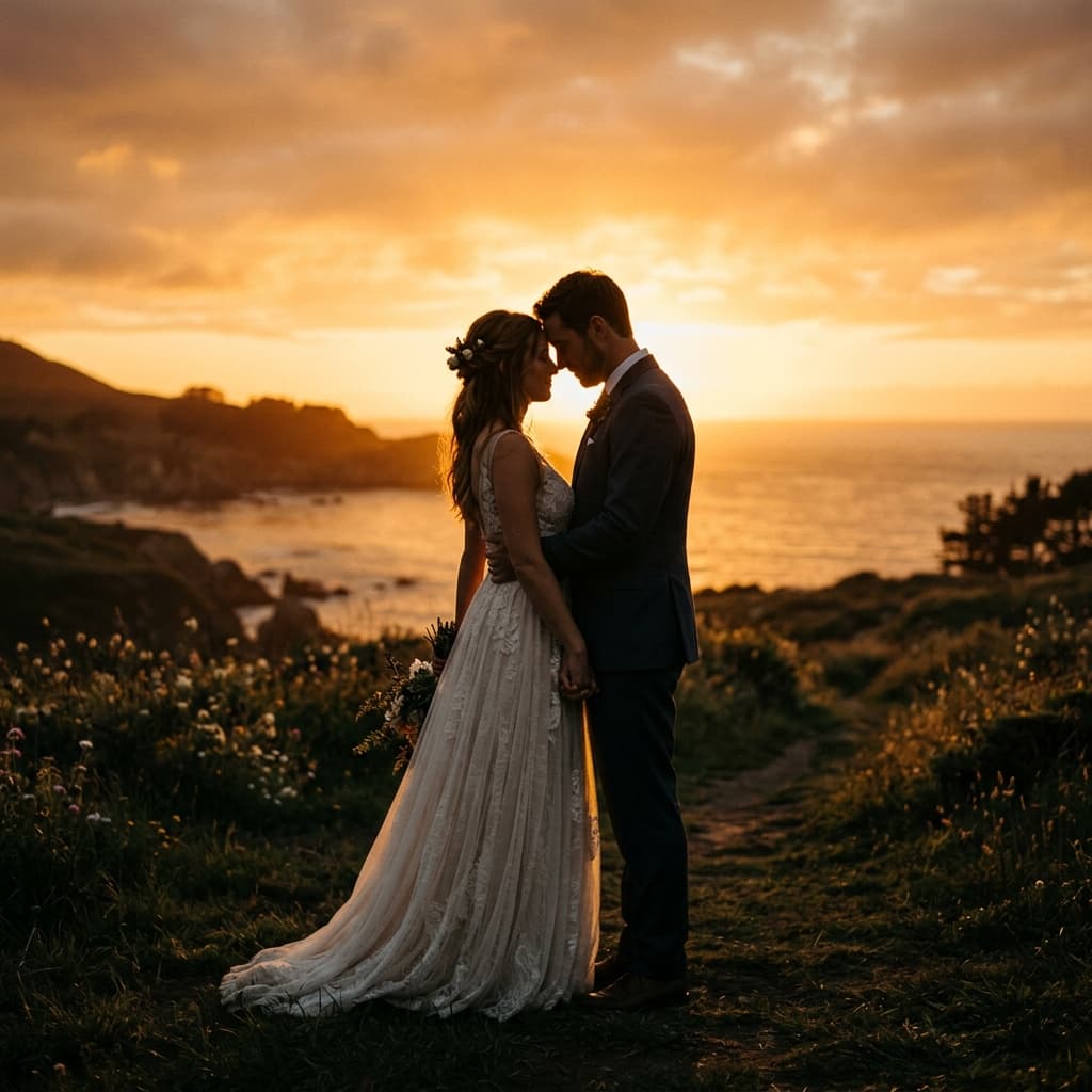 Siluet senja romantis